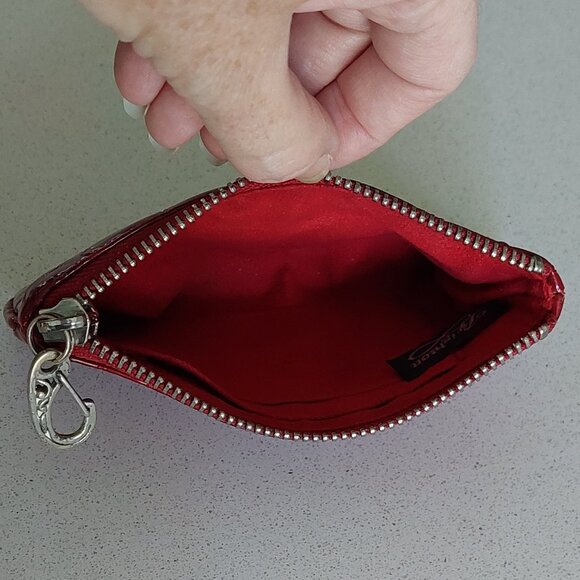 Brighton Red Patent Leather Small Zip Coin Purse - Picture 9 of 16